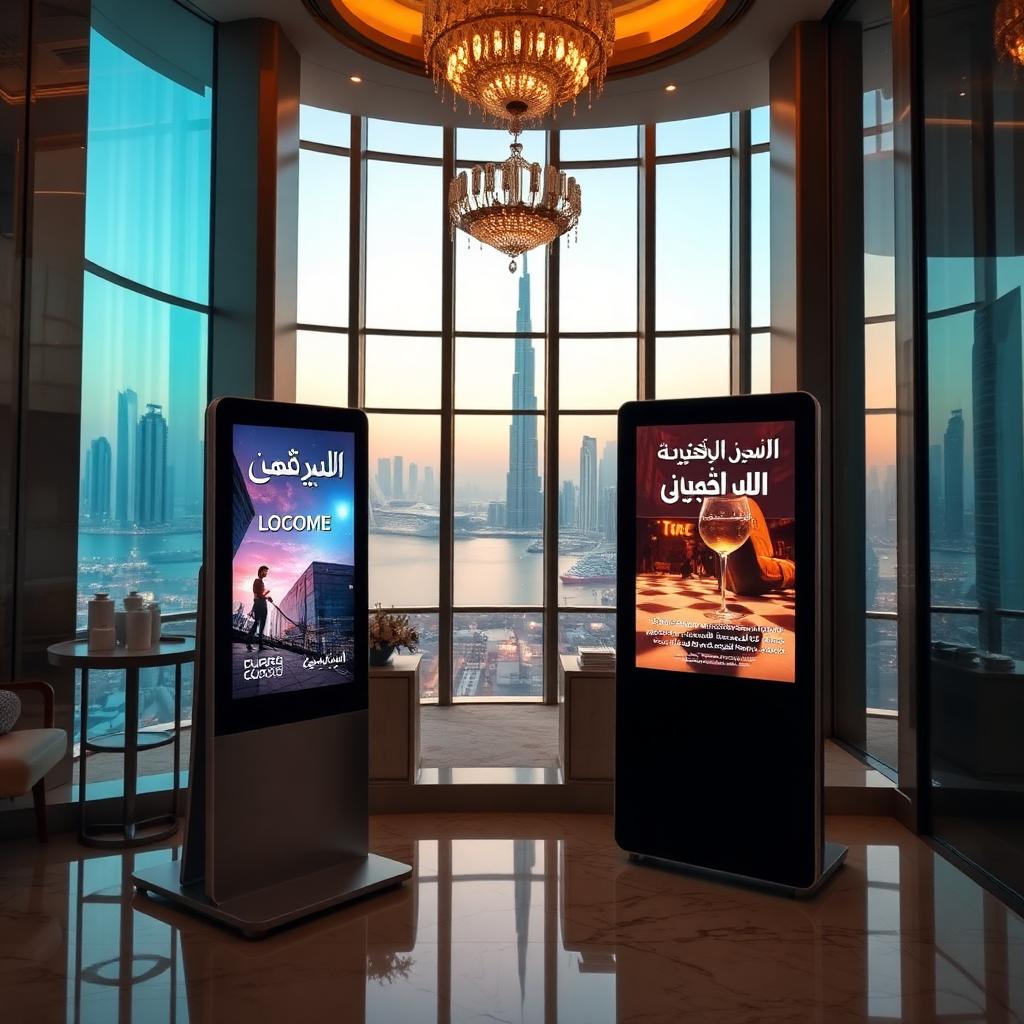 Digital signage screen in Marina, UAE