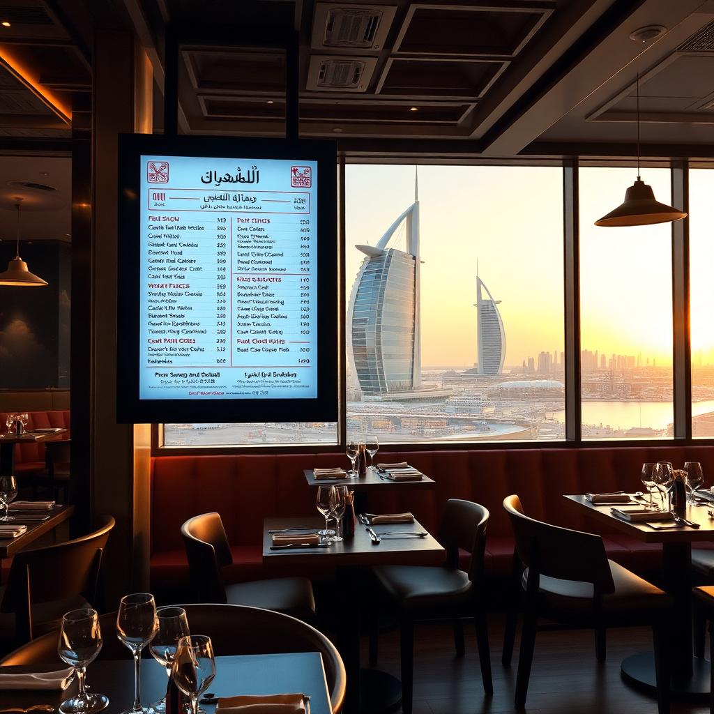 Digital signage screen in Jumeirah, UAE